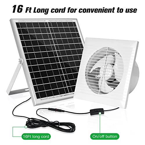 Blessny Solar Powered Exhaust Fan, 20W Solar Panel + 8 Inch High Speed Ventilation Vent Fan 285 M³/H For Outside Greenhouse, Chicken Coop, Shed, Pet House, Attic #TOP3