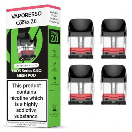 VAPORESSO XROS Replacement PODs 0.8 Ohm [Pack of 4] Refillable