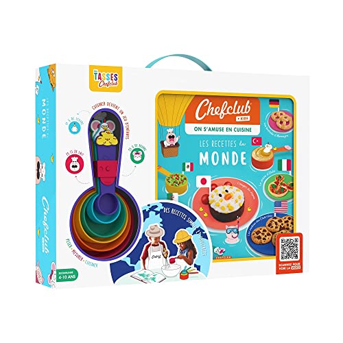Chefclub - Coffret Chefclub Kids : livre de cuisine et doseurs enfants - Les Recettes du Monde