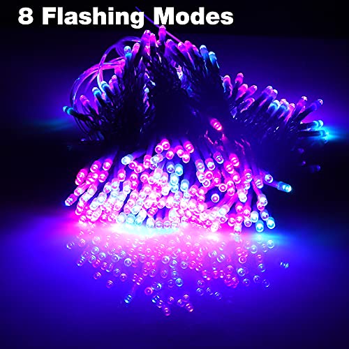 Bolylight Plug In Curtain Lights For Bedroom 9.8 X 9.8Ft String Lights With 300 Led Bulbs 8 Flashing Mode Ombre Fairy Lights With Remote For Teen Girls Room Wall Ceiling #TOP2