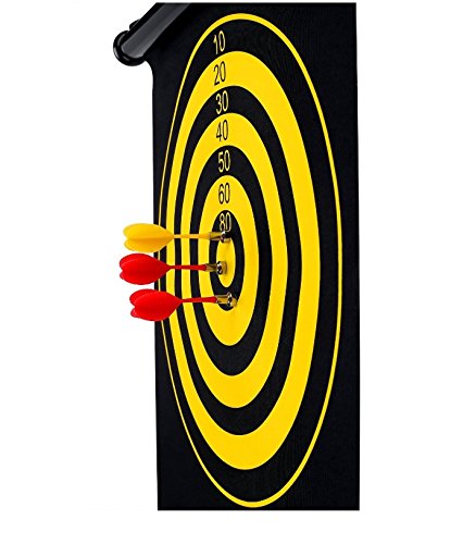 Glitter Collection ® Magnetic Roll-up Double Sided Hanging Dart Board Set 15 inches and Bullseye Game with Darts DRTGM 2