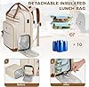 MATEIN Laptop Rucksack Damen 15,6 Zoll mit Abnehmbar Kühlfach, Lehrer Rucksack Damen mit USB Ladeanschluss Dokumentenmappe A5, Schulrucksack Teenager Arbeitsrucksack 2 in 1 für Uni Schule, Büro, Beige #1