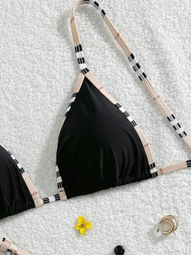 Women's Halter Textured Print High Waisted Bathing Suit Summer Bikini Set3