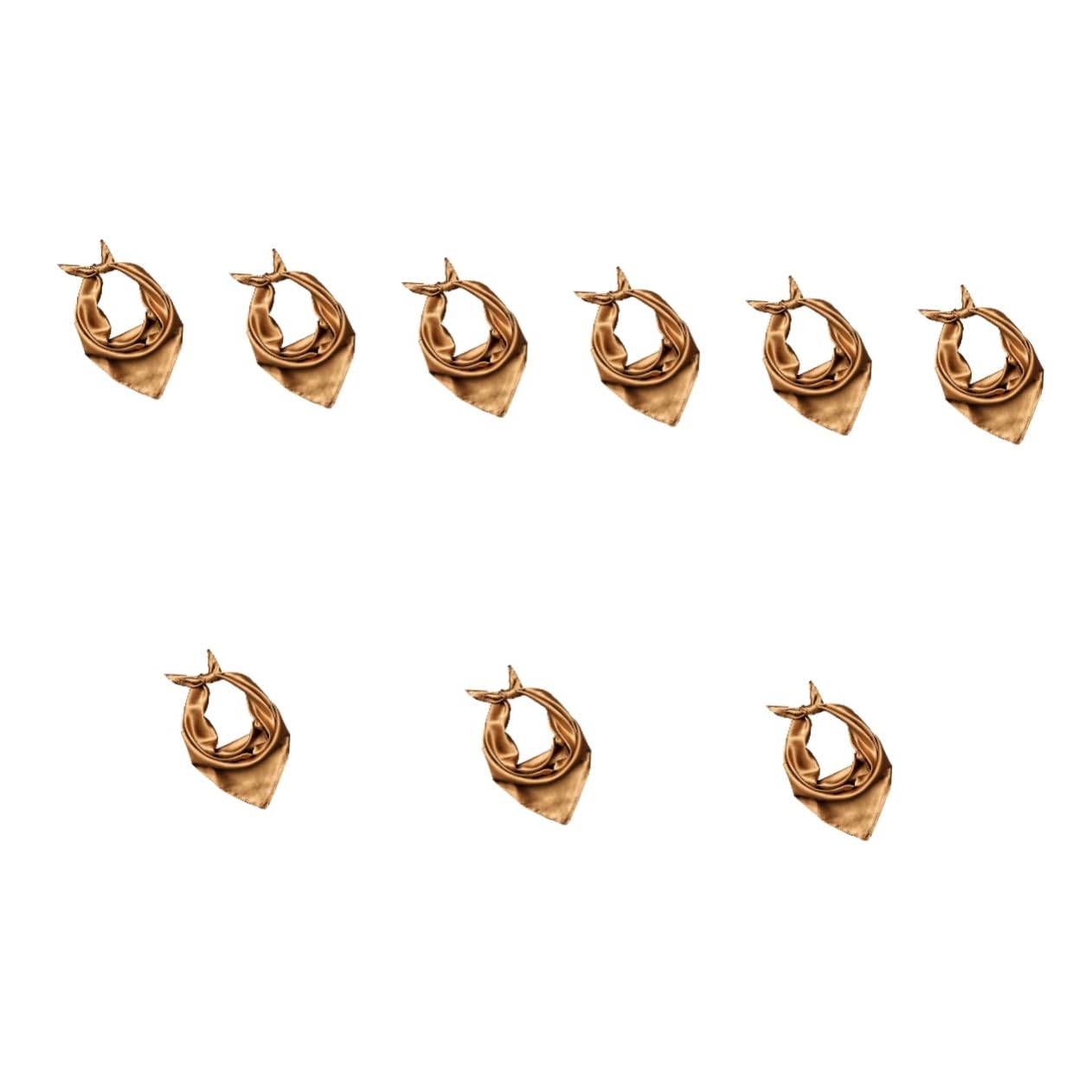9piezas Bufanda Para Mujer Accesorio De Moda Color Sólido Pañuelo Cuadrado Dorado