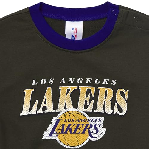 Gerber Unisex Baby NBA Team Sweatshirt Bubble Romper, Los Angeles Lakers, 18 Months - image 2