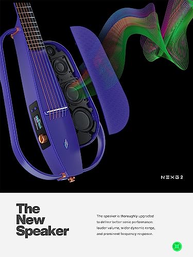 Image of Enya NEXG 2 Deluxe Carbon Fiber Smart Acoustic-Electric Guitar, Purple | 50W Wireless Speaker, Color Touchscreen, 20 Presets, Looper, Drum Machine, Acoustic Profiling, Deluxe Accessory Bundle