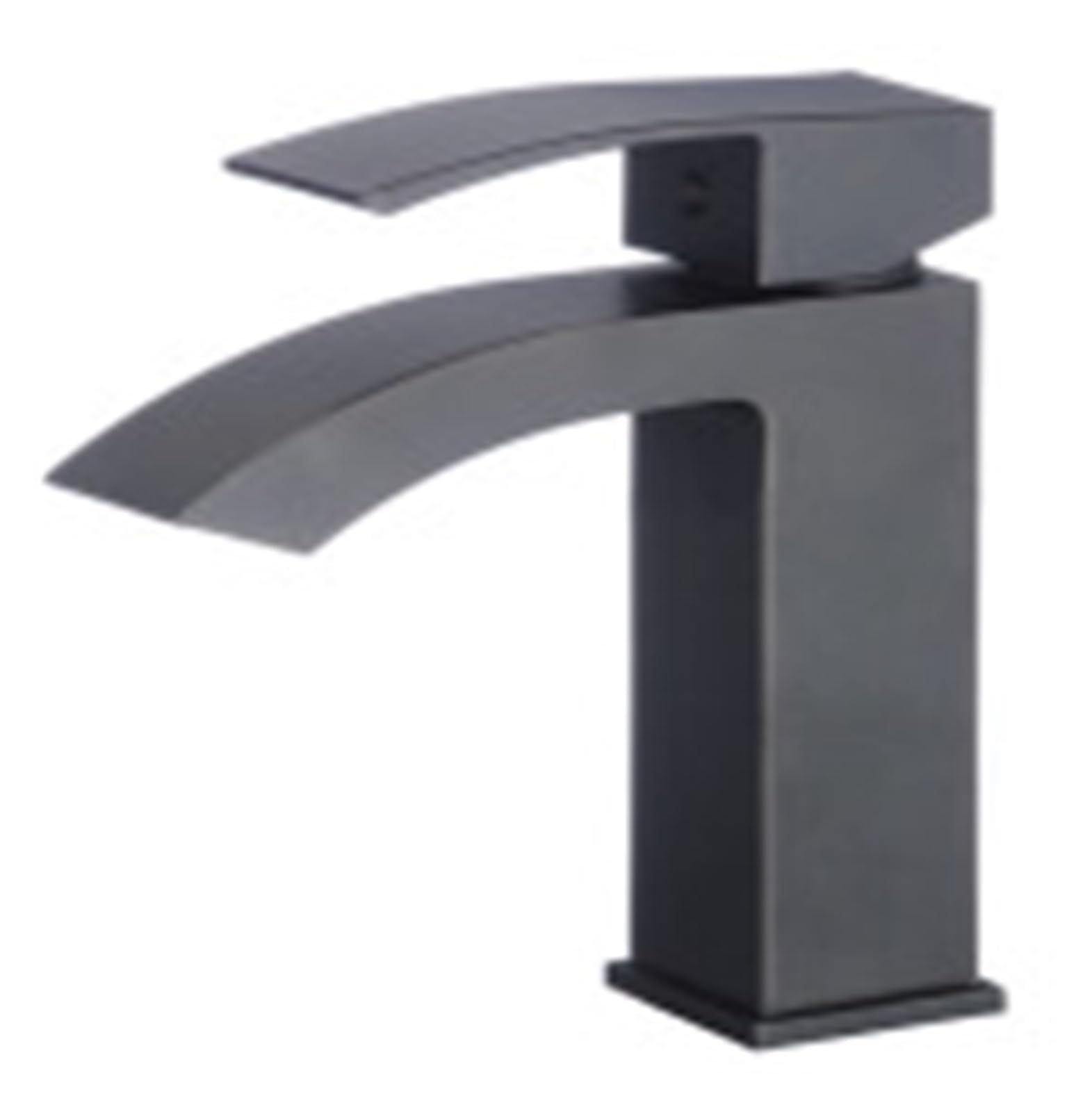 Mitigeur lavabo cascade chaud et froid en cuivre noir pour salle de bains
