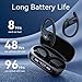 occiam Active Noise Cancelling Wireless Earbuds Bluetooth Headphones Ear Buds 96Hrs Playback Clear Call Waterproof Earphones with Ear Hook Microphones for Sport Running Exercising Black