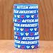 100 Autism Awareness Wristbands - Colorful Puzzle Pieces Silicone Bracelets