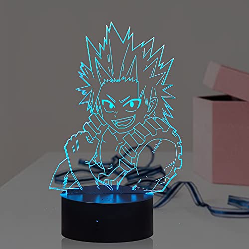 Colyya Eijiro Kirishima Night Light Deku bakugou Katsuki Midoriya Izuku Cartoon Janpan Anime Mange LED Lamp for Boy Baby Kids Bedroom Decor Home Mood Lighting Holiday Xmas Birthday Gift, Multicolor