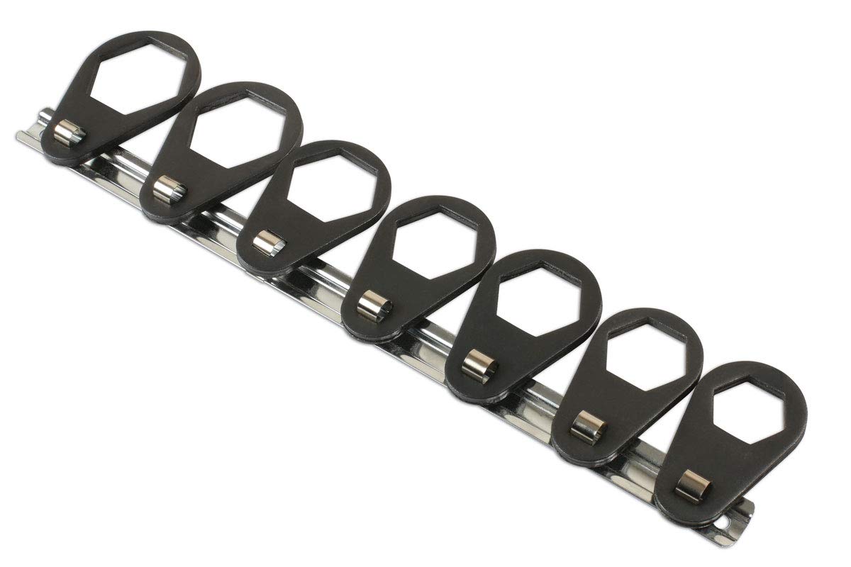 LASER 7659 7Pcs Oil Drain Plug Socket Wrench Insert Offset 3/8"" Drive Steel