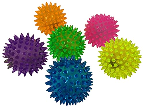 Science Purchase Light-Up Flashing Led Spiky Squeaky Balls, Blinking Party Toys, 6 Pack - Colors May Vary (Not For Pets, Do Not Give To Your Pet) #TOP1