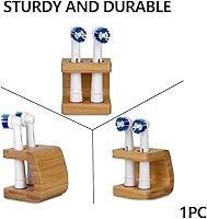 Vista 6 de Soporte para cabezal de cepillo de dientes, soporte de almacenamiento independiente de bambú, soportes duraderos para cepillos de dientes para baño