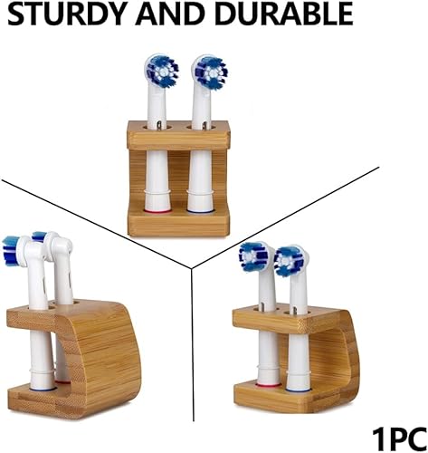 Miniatura 6 de Soporte para cabezal de cepillo de dientes, soporte de almacenamiento independiente de bambú, soportes duraderos para cepillos de dientes para baño,