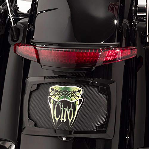 CIRO Latitude Tail Light & License Plate Holder with Red Lens in Black (40074)