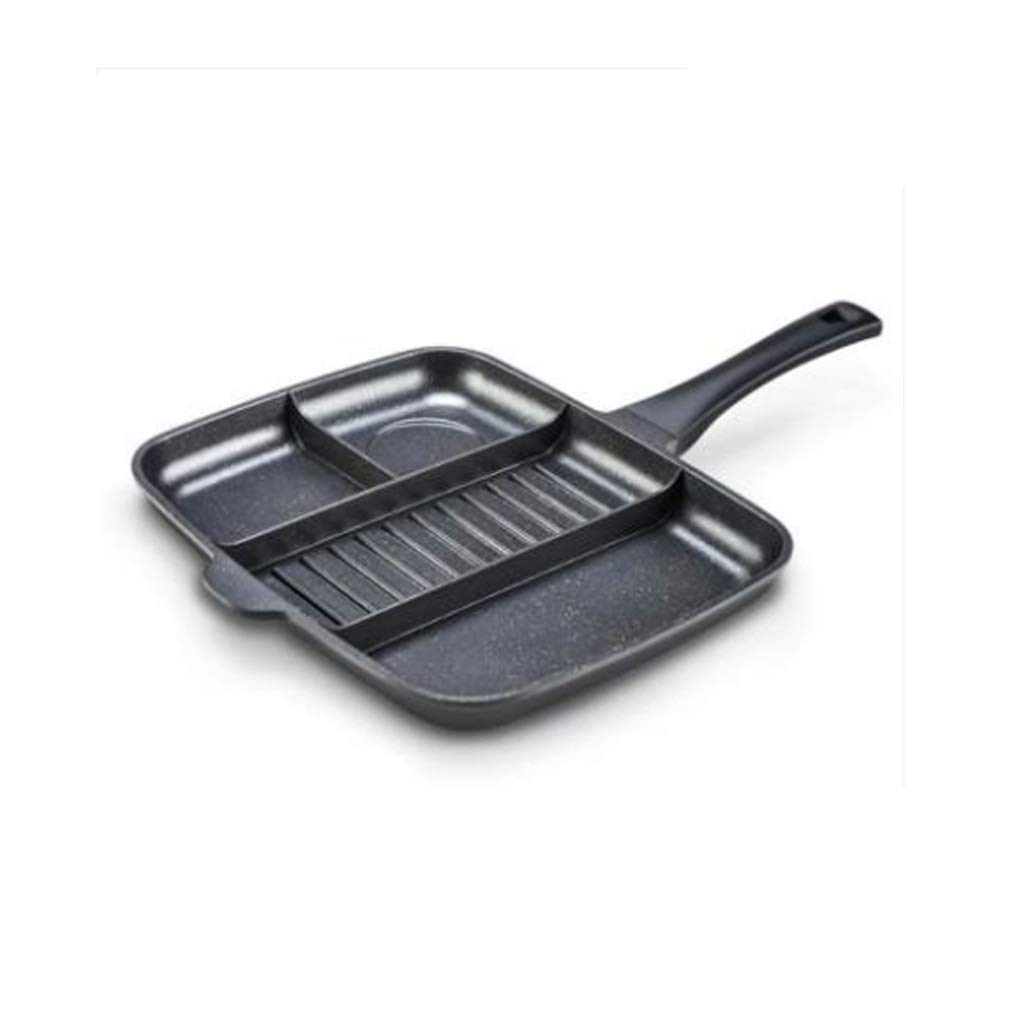 XIEXIUXIA Aluminum Frying Pan-Multifunction Steak Frying Pan Nonstick, Omelette Induction Cooker, Multi-Plate Black