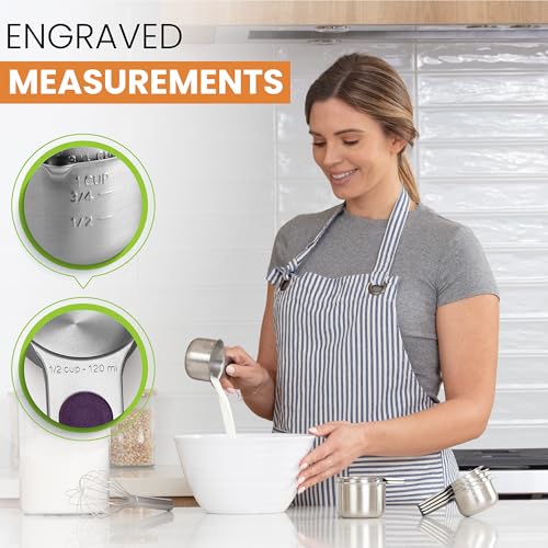 Image of Spring Chef Magnetic Stainless Steel Measuring Cups Set of 7, Multicolor