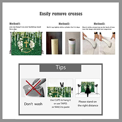 Ltlyh 7X5Ft God Bless Backdrop Baptism Backdrop Party First Holy Communion Christening Banner Decor Flower Baby Shower Background Favors Gifts Supplies Photo Booth Props 214 #TOP4