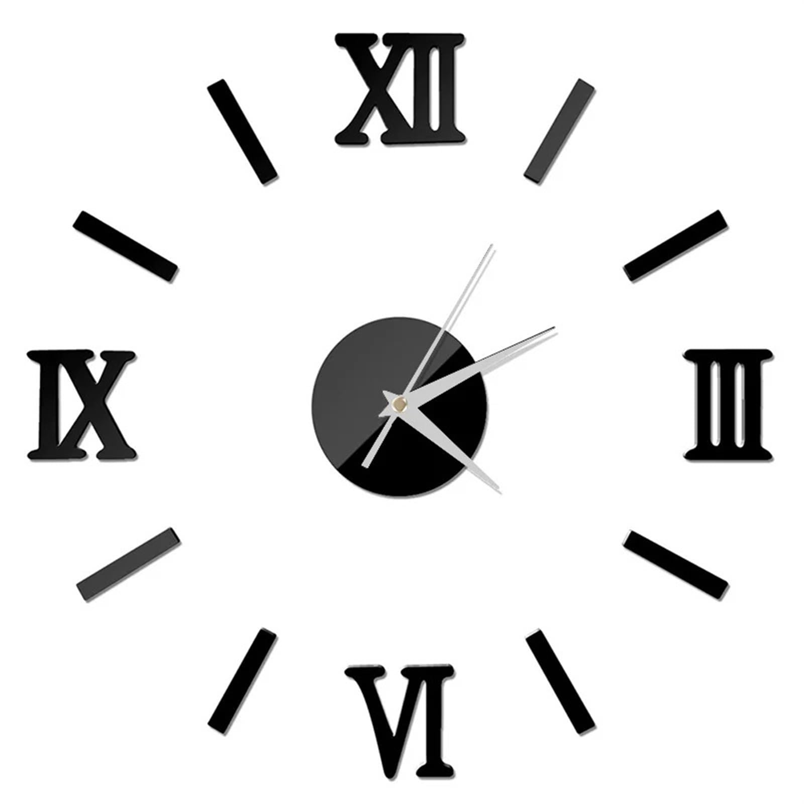 VFDVSWZSA Stylish wall clock, Modern Design Large Quartz Needle Decorative Clocks Stickers Living Room Decoration(B)