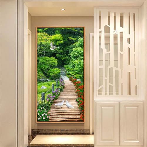 Peinture diamant forêt 5D pour créer une décoration murale zen de salon 80x160cm
