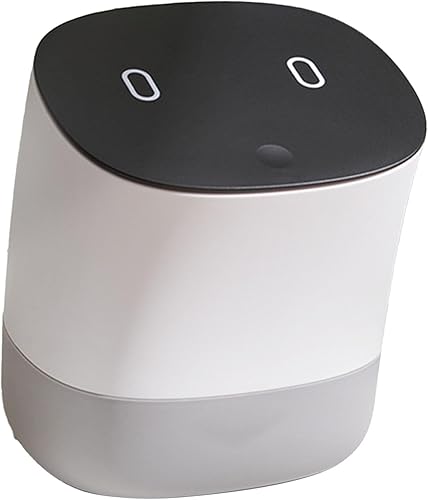 Miniatura 4 de Cesta de basura pequeña, papelera de escritorio pequeña ecológica, desmontable multiusos con tapa para el hogar (blanco)