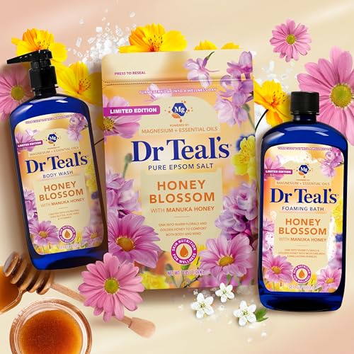 Dr Teal's Epsom Salt Magnesium Soak, Limited Edition Honey Blossom, 3 lbs (Pack of 4) - image 7