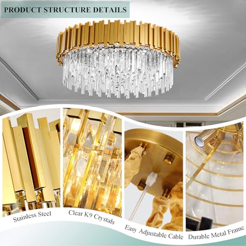 Lustre en cristal haut de gamme et plafonnier design salon