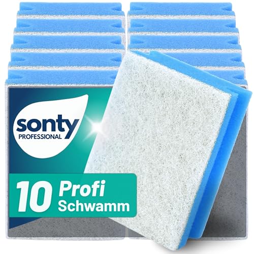 SONTY Putzschwamm kratzfrei blau – 10x Profi Schwämme aus...