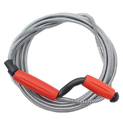 Alambre Desatascador Tuberias 5m × 6mm Cable Desatascador Tuberias Espiral de Limpieza de Tuberías Muelle Desatascador Fregadero para Limpiar Inodoros Fregaderos de Cocina y Tuberías