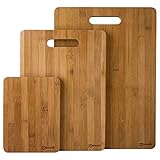 ZenWare 3 Piece Triple-Ply Warp Resistant All Natural Bamboo Cutting Board Set – Large