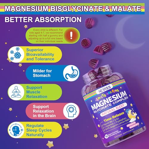 NEVISS Magnesium Glycinate Gummies — 400mg Bisglycinate + Sleep Blend (120ct, 2-Pack) — view 6