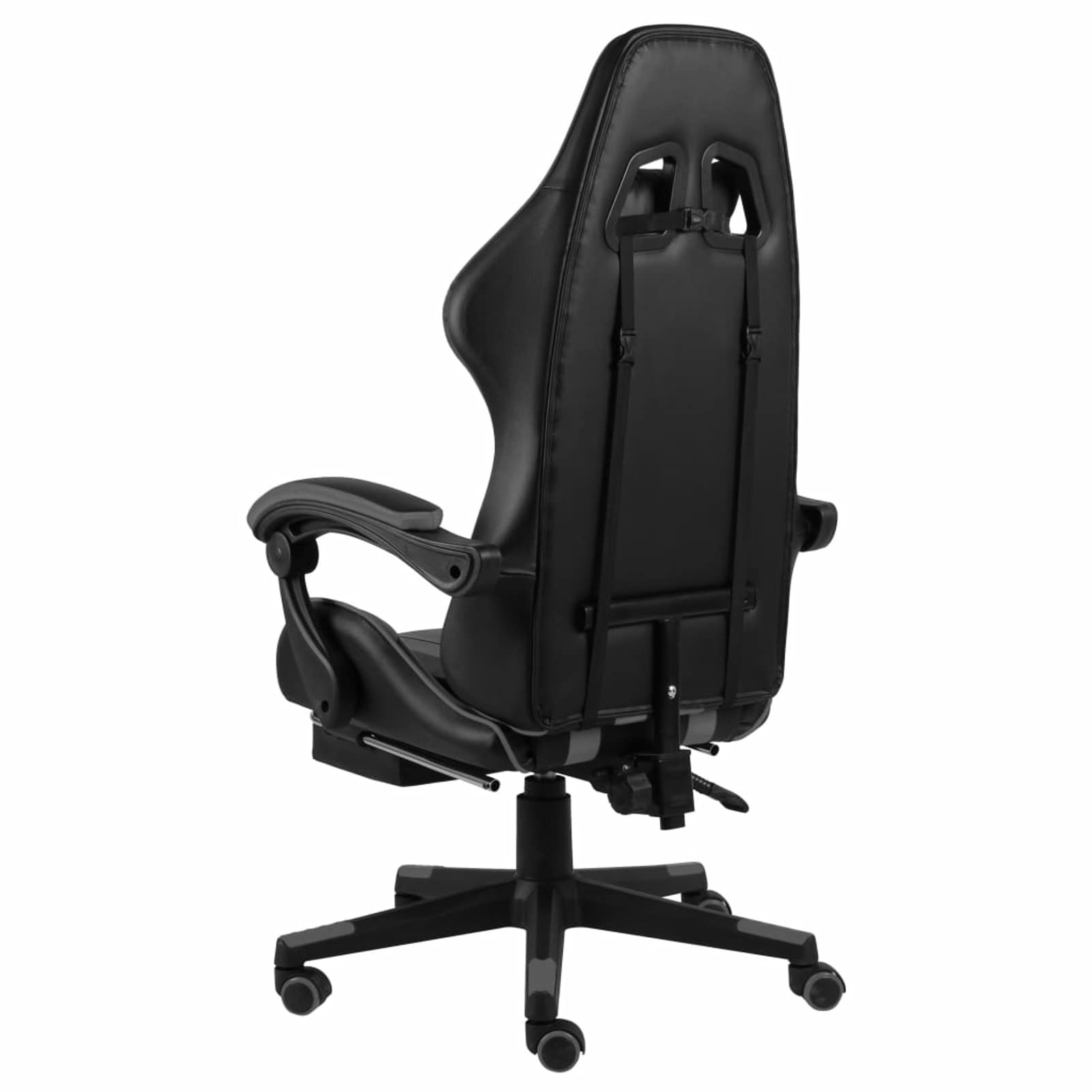 Tidyard Sedia da Gaming,Sedia da Gioco,Sedia Gaming Ergonomica,Sedia Gamer,Sedia Gaming da Ufficio,Poltrona Ufficio con Schienale,con Poggiapiedi & Poggiatesta,Sedia in Similpelle Nero e Grigio