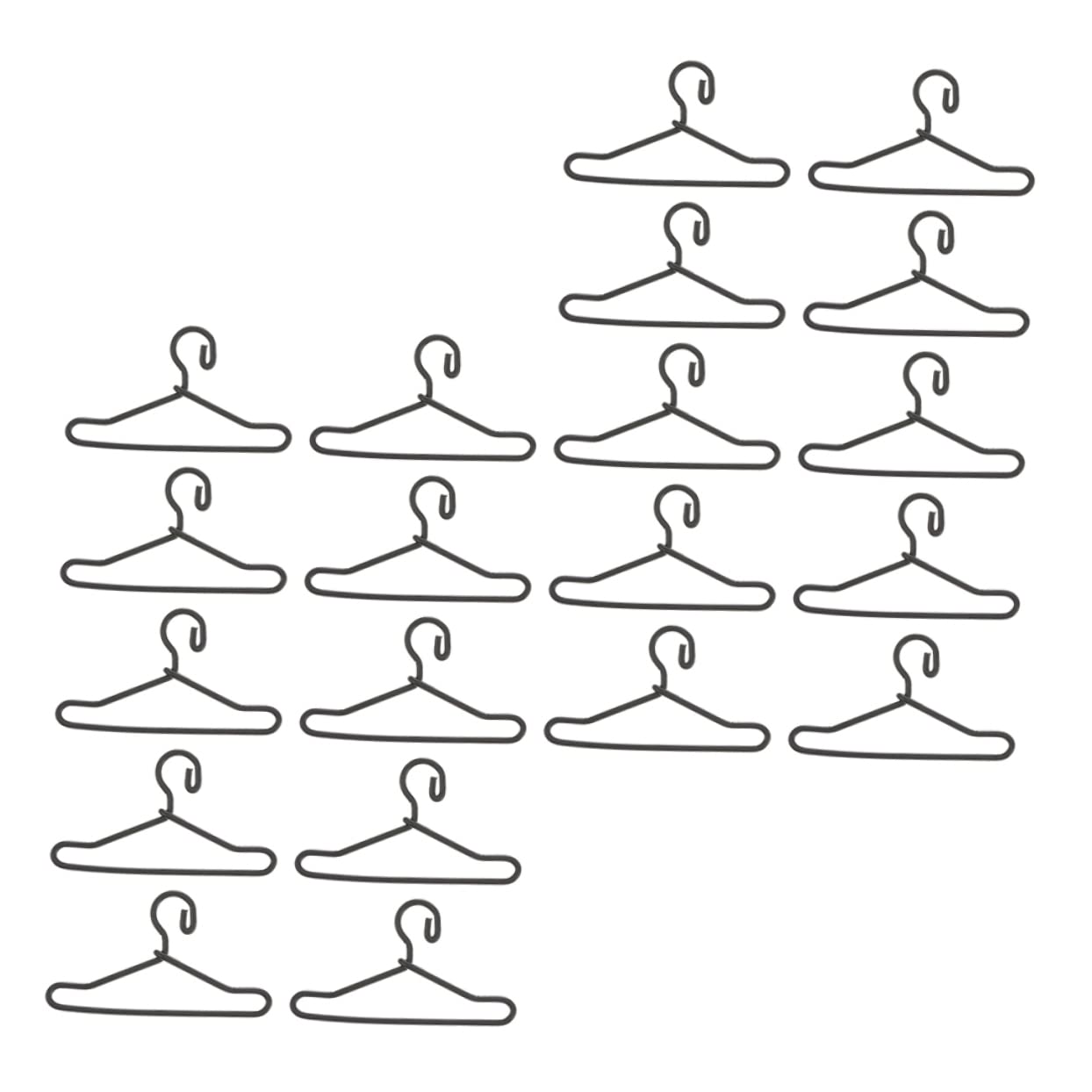 KONTONTY 25Pcs Metal Doll Clothes Hangers Lightweight Dress Organizer for Doll Closet Practical Doll Dress Holding Rack for Skirts Outfits