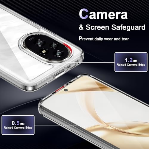 Image of Case for Honor 200 5G, Military Grade Drop Protection Phone Case, Yellowing Resistant, Anti-Scratch Hard PC Back, Shockproof Hard Ultra-Thin Protective Cover, Clear