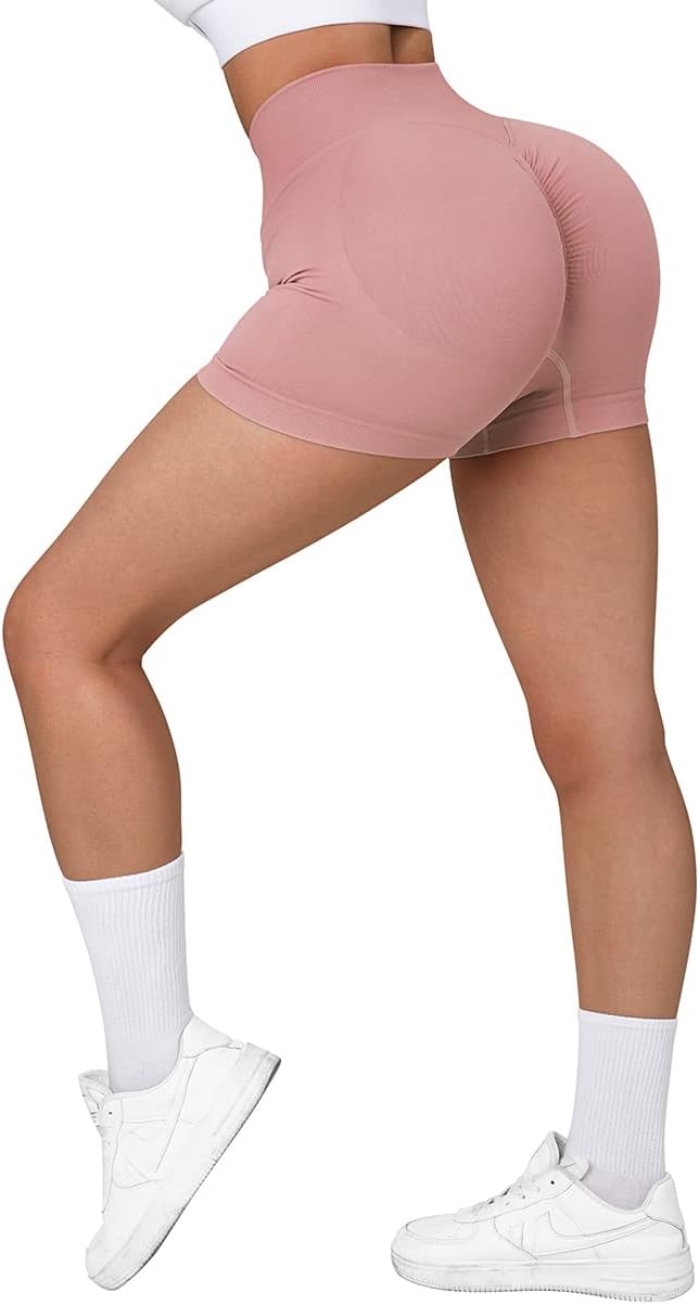 SUUKSESS Women Seamless Booty Shorts Butt Lifting High Waisted Workout Shorts - Image 6