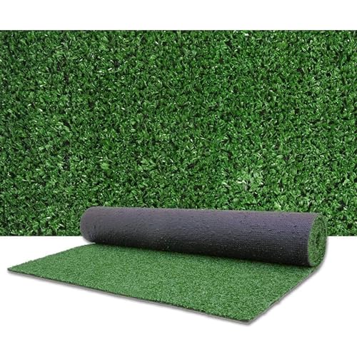 Baroni Home Rotolo di Erba Sintetica 10x1 m, Altezza 7 mm, Verde Naturale, Erba in PE, Fondo Drenante in PP, Alta Densità Fili/m², Resistente e Sicura per Animali, per Giardini, Terrazzi, Piscine
