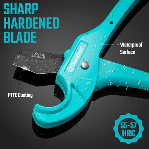 Image of DURATECH PEX Pipe Cutter, Tubing Cutter for 1 /8 inch-1 inch PEX and Rubber Hoses(NOT for PVC Pipe), with PTFE-Coated Sharp Blade, Suitable for Home and Plumbing Repairs (Pack of 2)