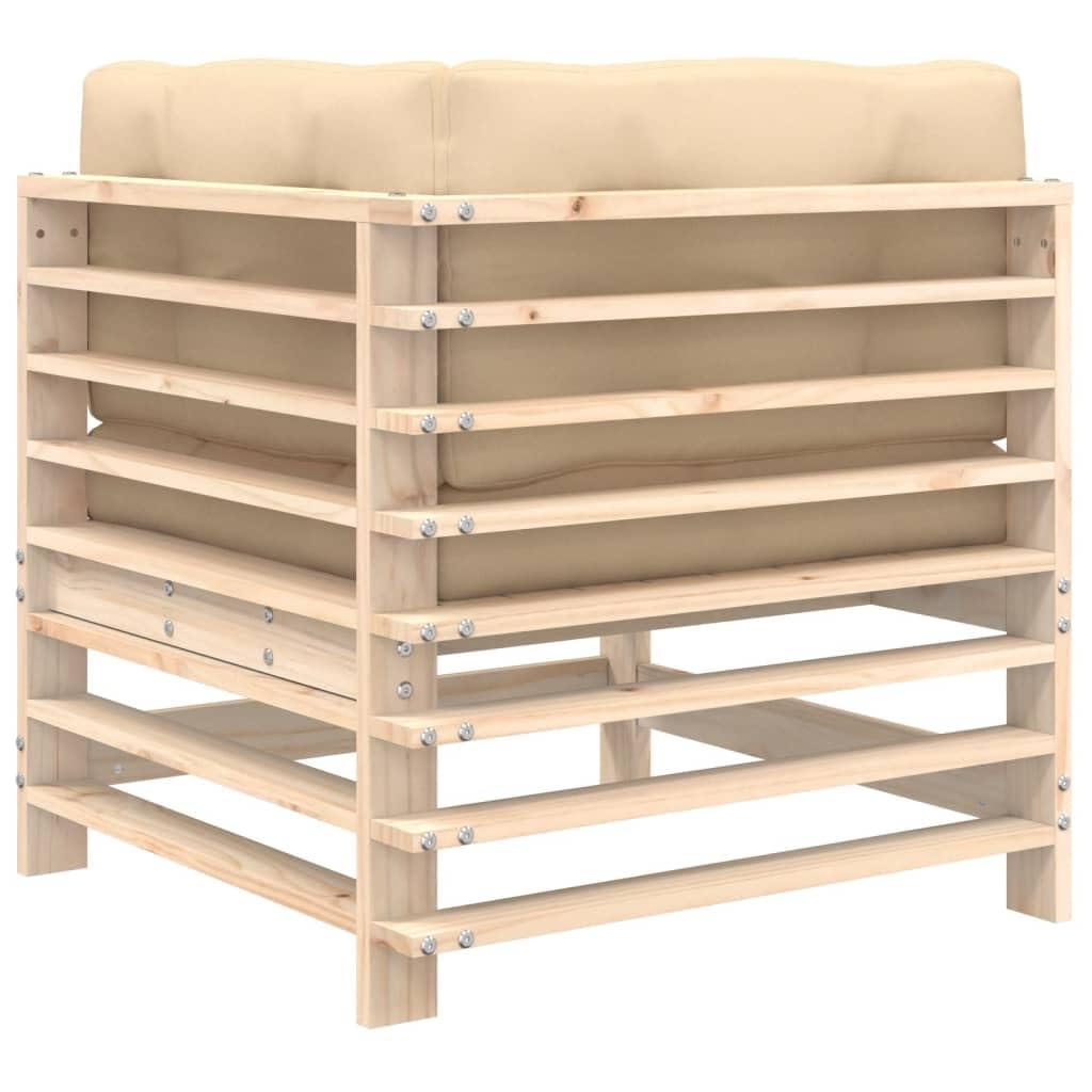 ARKEM Divani Angolari con Cuscini 2 pz in Legno Massello di Pino,Divano di Pallet levigata e piallata,per Interni ed Esterni Poltrona/Divano per Patio