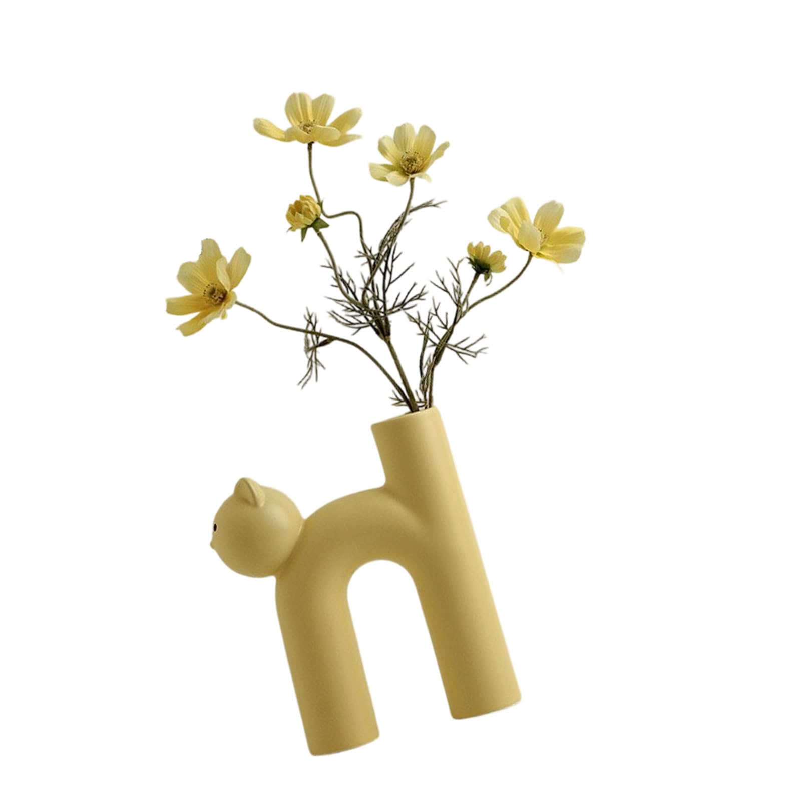 Cats Vases Flower Vases Ceramic Buds Vase Decorative Vase Desktop Decors for Home Decoration Cats Lovers Gift Decors Decorative Flower Table Centerpieces Ceramic Buds for Home Lovers