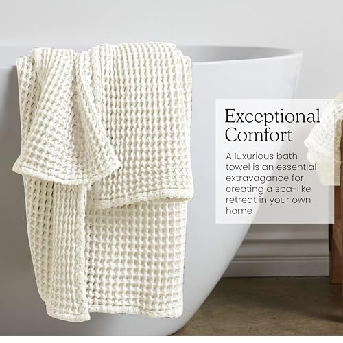 Image of Bath Towel |Cotton Waffle Weave,28X55 inches Bath Towel for Highly Absorbent, Quick Dry and Durable and Softer Touch for Both Men and Women - Pack of 1 (Cream)