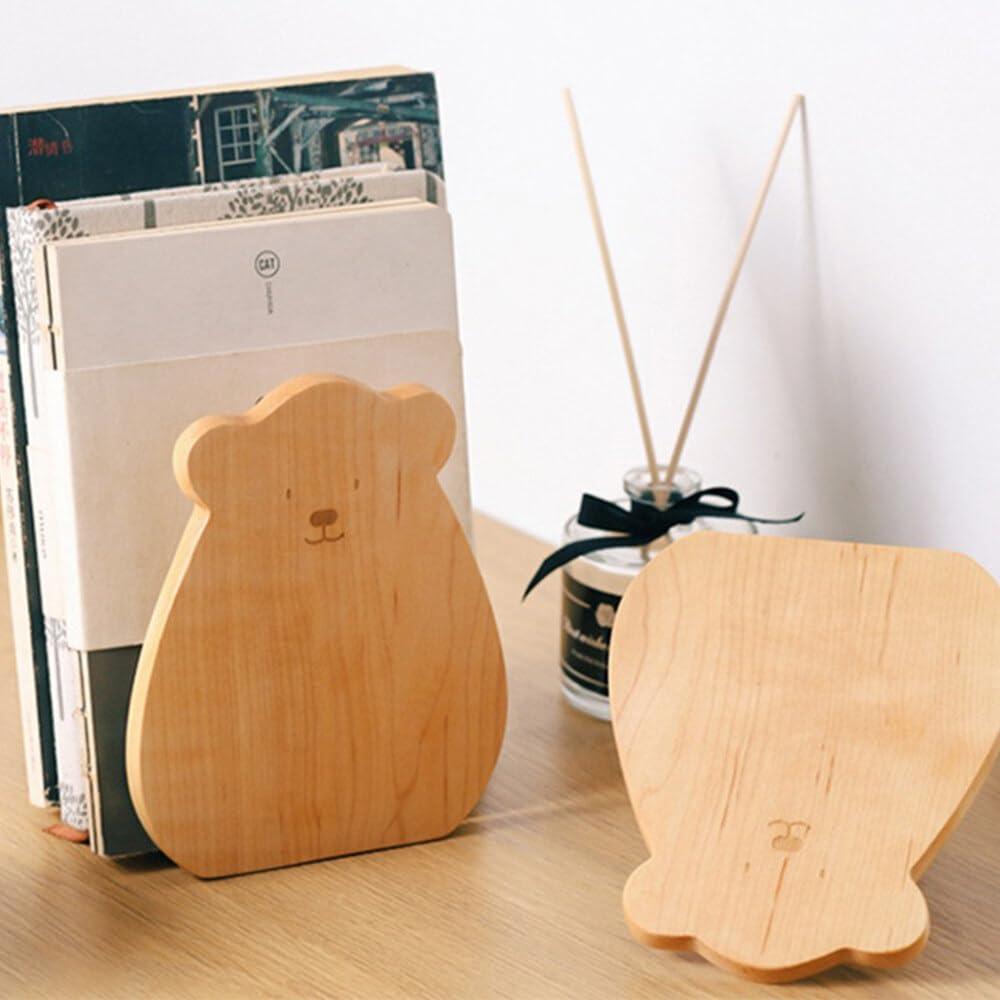 Sujetalibros de Madera de Haya 12x15 cm Antideslizantes para Estantes