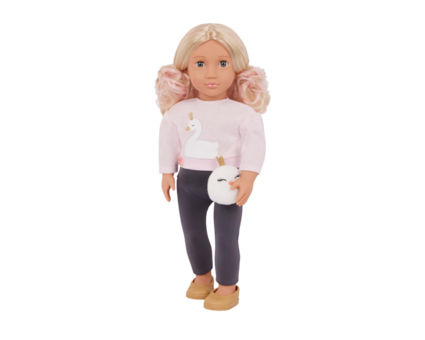 Our Generation Eliana - 18-calowa modna lalka ze strojem o tematyce łabędzia, szare oczy i stylowe blond włosy - ubrania dla lalek i akcesoria kompatybilne - wiek 3+"