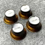 Perillas de repuesto para guitarra eléctrica, 2 volúmenes, 2 tonos, para Gibson Les Paul SG Stratocaster Epiphone LP ST Pickup Control (marrón)