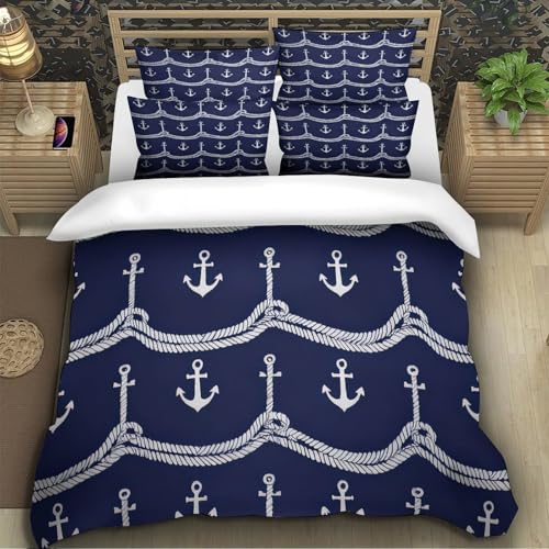 Housse de couette 3D décoration nautique en microfibre premium ultra douce pour couple - 5