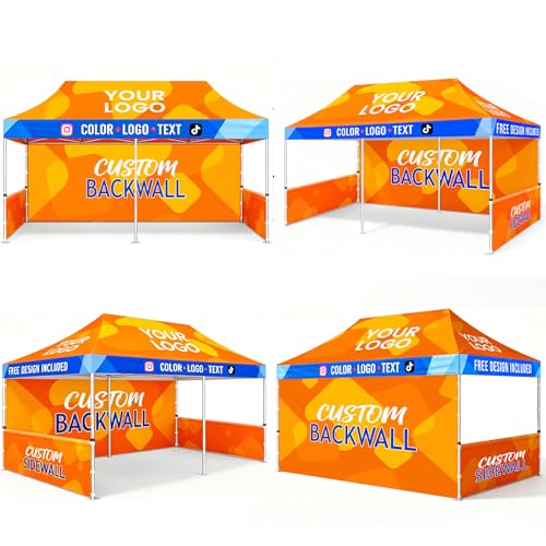 Custom 10x20 Pop Up Canopy Tent with Logo by OPPEINDDIY, Aluminum Frame,Personalized Heavy Duty Outdoor Market Shelter, for Events Vendor,Sellers,Trade Fairs,Party,Marketing & Advertising (10x20) - Image 2