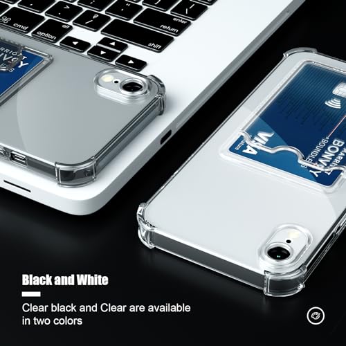 Image of AKABEILA Case for iPhone XR Clear Cute Phone Case Soft TPU Wallet Case Slim Bag Cover Shockproof with Card Slot Holder