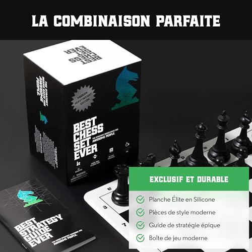 Pièces Staunton modernes à poids triple Best Chess Set Ever avec grand échiquier 50 cm - 4