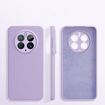 Phone Case Compatible with Huawei Mate 50 Pro Case, [Full Camera Protection] Shockproof Silicone Protective Soft Gel Anti-Scratch Microfiber Lining Purple