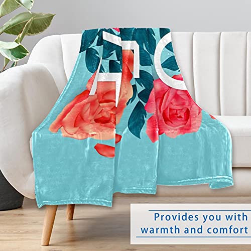 Couverture chaude Blue Love imprimé floral de qualité supérieure
