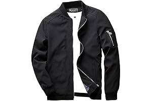 URBANEFIND Men's Slim Fit Lightweight Sportswear Jacket Casual Cotton Bomber Jacket